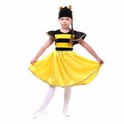 Карнавальный костюм "Пчёлка", платье, шапка, атлас, плюш, р-р 28, рост 98-104 см - Фото 1