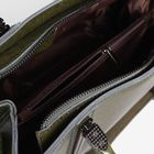 Сумка женская на молнии, 1 отдел с перегородкой, наружный карман, длинный ремень, цвет зелёный - Фото 5