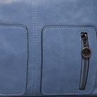 Сумка женская на молнии, 1 отдел, 3 наружных кармана, длинный ремень, цвет синий - Фото 4