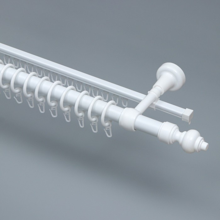 Карниз двухрядный, 200 см, белый - Фото 1