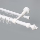 Карниз двухрядный, 180 см, d=2,8 см, цвет белый - Фото 1