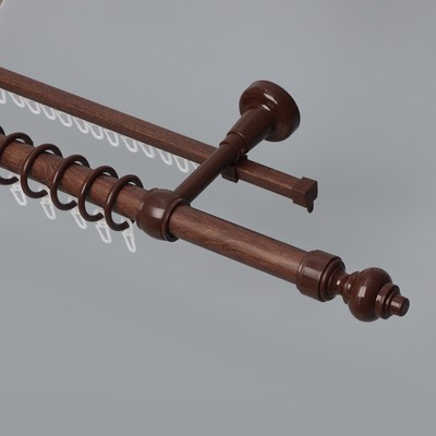 Карниз двухрядный 200 см, d=2.8 см, орех