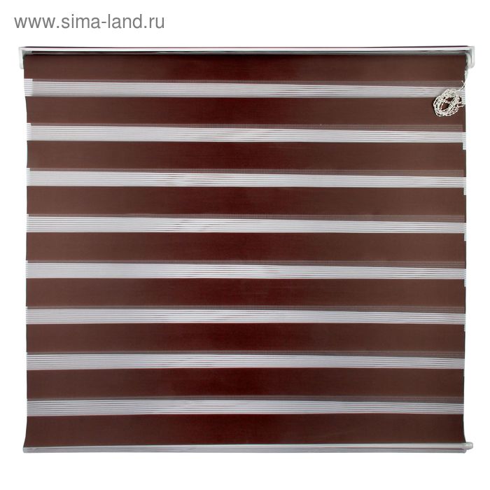 Штора-ролет «День и Ночь», размер 140×160 см, цвет шоколад - Фото 1