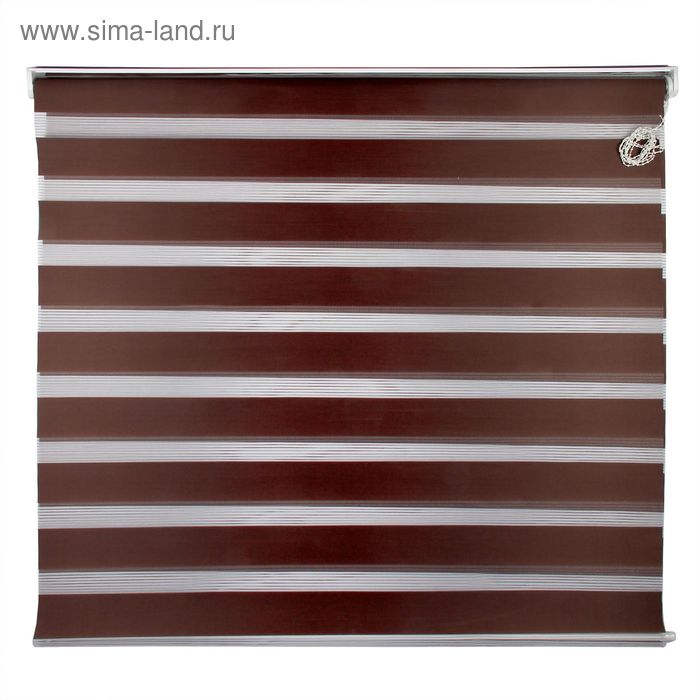 Штора-ролет «День и Ночь», размер 200×160 см, цвет шоколад - Фото 1
