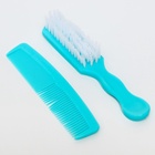 Расчёска детская + массажная щётка для волос, от 0 мес., цвета МИКС - Фото 3