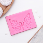 Силиконовый коврик для айсинга «Бабочка», 8,6×6×0,7 см, цвет розовый - Фото 1