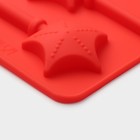 Форма для леденцов новогодняя Доляна «Звездочёт», силикон, 9.5×24×1 см, 6 ячеек (4.2×3.8 см), с палочками, МИКС - Фото 4