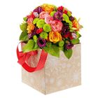 Коробка-ваза для цветов с пластиковой вставкой, 18 х 18 х 18 см, кружево - Фото 1