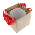 Коробка-ваза для цветов с пластиковой вставкой, 18 х 18 х 18 см, кружево - Фото 3