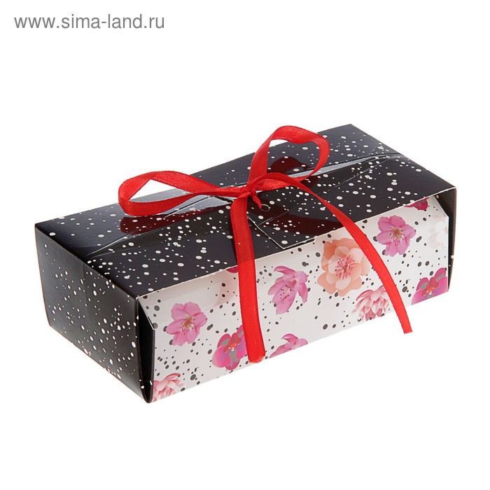 Коробка для сладостей "Цветы на белом" 15 х 7 х 5 см - Фото 1