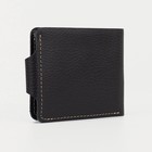 Портмоне мужское на кнопке, для карт, для монет, чёрное - Фото 2