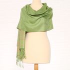 Палантин текстильный женский P3564 цвет зелёный, р-р 70х180 см - Фото 1