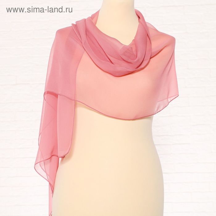 Шарф текстильный женский C1105 цвет розовый, р-р 28х130 см - Фото 1