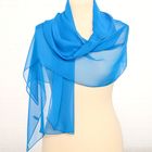 Шарф текстильный женский C1105 цвет синий, р-р 28х130 см - Фото 1