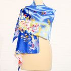 Шарф  текстильный женский S1636 цвет синий, р-р 50х160 см - Фото 1