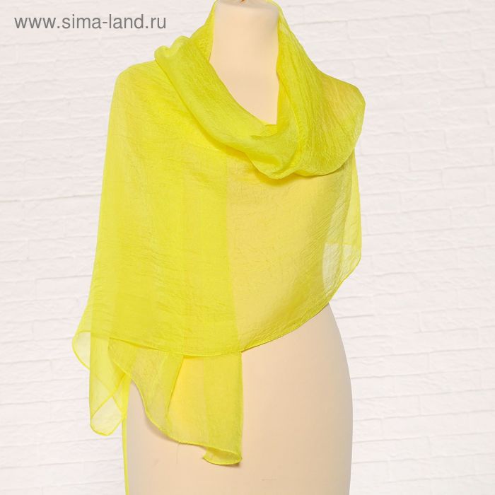 Палантин текстильный женский PC3475 цвет жёлтый, р-р 70х175 см - Фото 1