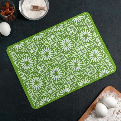 Коврик силиконовый Доляна «Инди», 37×27 см, цвет зелёный