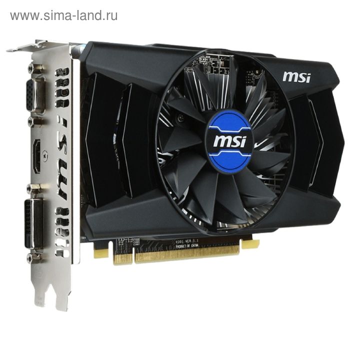 Видеокарта MSI AMD Radeon R7 250 (2GD3 OCV1) 2G,128bit,DDR3,800/1800,HDMI,CRT - Фото 1