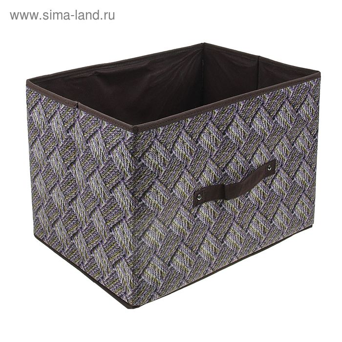 Короб стеллажный для хранения «Клетка», 37×27×27 см, цвет серо-коричневый - Фото 1