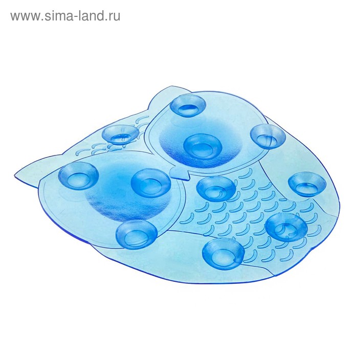 Набор мини-ковриков для ванны на присосках Доляна «Совушки», 11×11 см, 4 шт, цвет МИКС - Фото 1