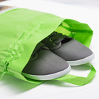 Мешок для обуви, отдел на шнурке, 2 наружных кармана, цвет зелёный - Фото 4