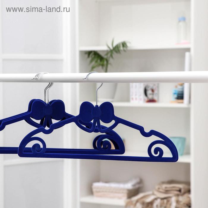 Плечики «Бант», 42×22 см, флокированное покрытие, МИКС - Фото 1