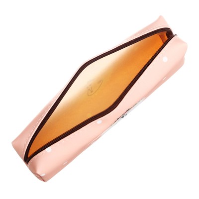 Пенал школьный "Кошечка", на молнии, бежевый