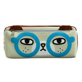 Пенал школьный, на молнии «Очки», белый