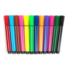 Фломастеры 12 цветов, толстые, в картонной коробке, вентилируемый колпачок - Фото 2