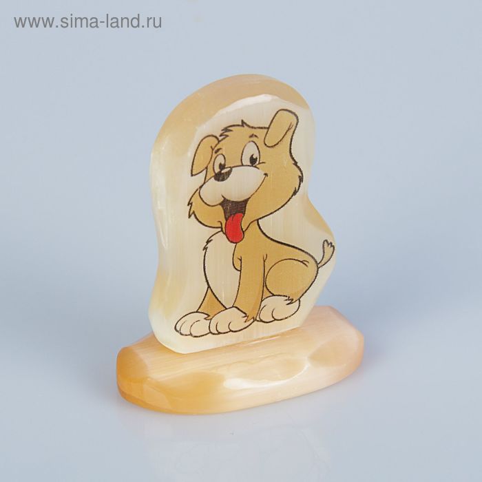Сувенир  «Весёлый щенок», на подставке, селенит - Фото 1