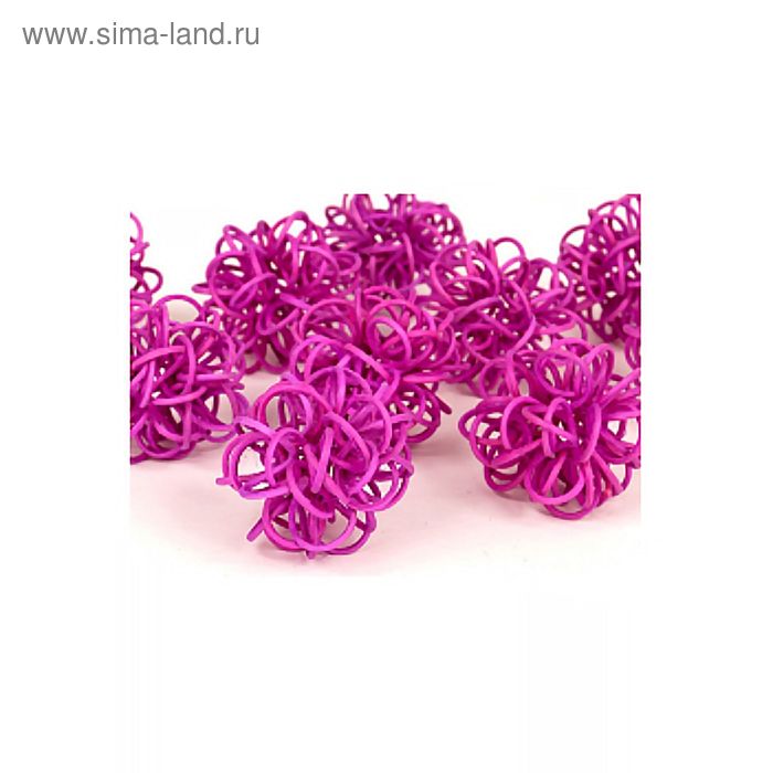 Ротанг шары-петельки, фиолетовые набор 10 шт - Фото 1