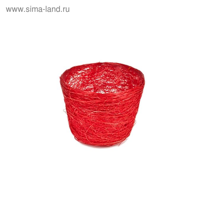 Кашпо, сизаль, круг, гиацинт ярко-красная 7 х 10 см - Фото 1