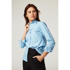Рубашка женская трапеция, размер 40-42, голубой, хлопок 100% - Фото 6