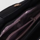 Сумка женская на молнии, 1 отдел с перегородкой, 2 наружных кармана, длинный ремень, цвет чёрный - Фото 5