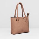 Сумка женская на молнии, 2 отдела, наружный карман, цвет тёмно-бежевый - Фото 1