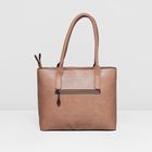 Сумка женская на молнии, 2 отдела, наружный карман, цвет тёмно-бежевый - Фото 3