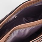 Сумка женская на молнии, 2 отдела, наружный карман, цвет тёмно-бежевый - Фото 5