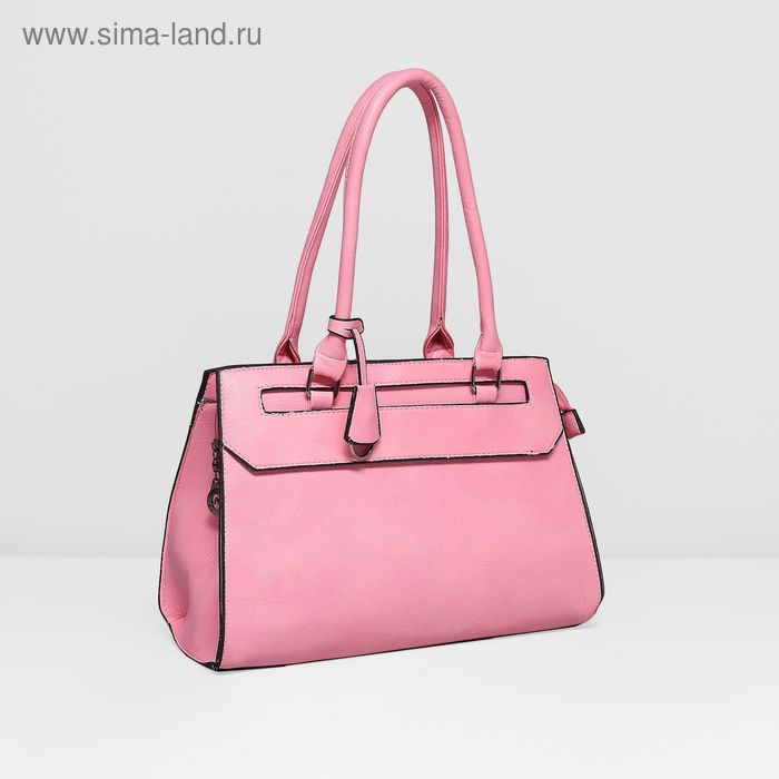 Сумка женская на молнии, отдел с перегородкой, наружный карман, цвет розовый - Фото 1