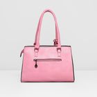 Сумка женская на молнии, отдел с перегородкой, наружный карман, цвет розовый - Фото 3