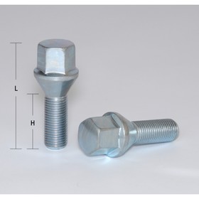 Болт 12x1.25 мм, длина 52/28 мм, под ключ 17 мм, конус, цинк 2198573