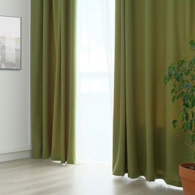 Штора портьерная "Этель" ширина 135 см, высота 250 см, цвет фисташковый, матовая