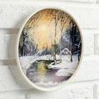 Тарелка декоративная «Зимний лес», с рисунком на холсте, D = 19,5 см - Фото 4