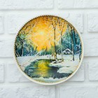 Тарелка декоративная «Зимний лес», с рисунком на холсте, D = 19,5 см - фото 9188030