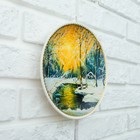 Тарелка декоративная «Зимний лес», с рисунком на холсте, D = 19,5 см - фото 9188031