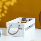 Кашпо для цветов «Двушка лайт», 24.5×13.5×9 см, деревянное, ручка - верёвка, белое - Фото 2