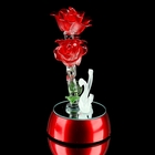 Сувенир стекло "2 лебедя с розами" свет 16,5х8,5 см - Фото 4
