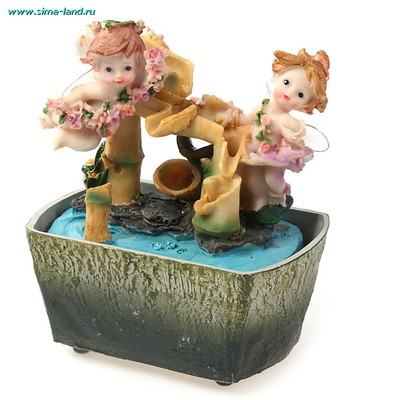 Фонтан мини детишки бамбук 12*19 см