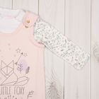 Комплект для девочки (футболка, полукомбинезон), рост 62 см, цвет белый/розовый - Фото 4