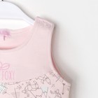 Комплект для девочки (футболка+платье без рукавов), рост 68 см, цвет белый/розовый - Фото 5