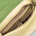 Сумка женская, отдел с перегородкой, наружный карман, регулируемый ремень, цвет молочный/зелёный - Фото 5